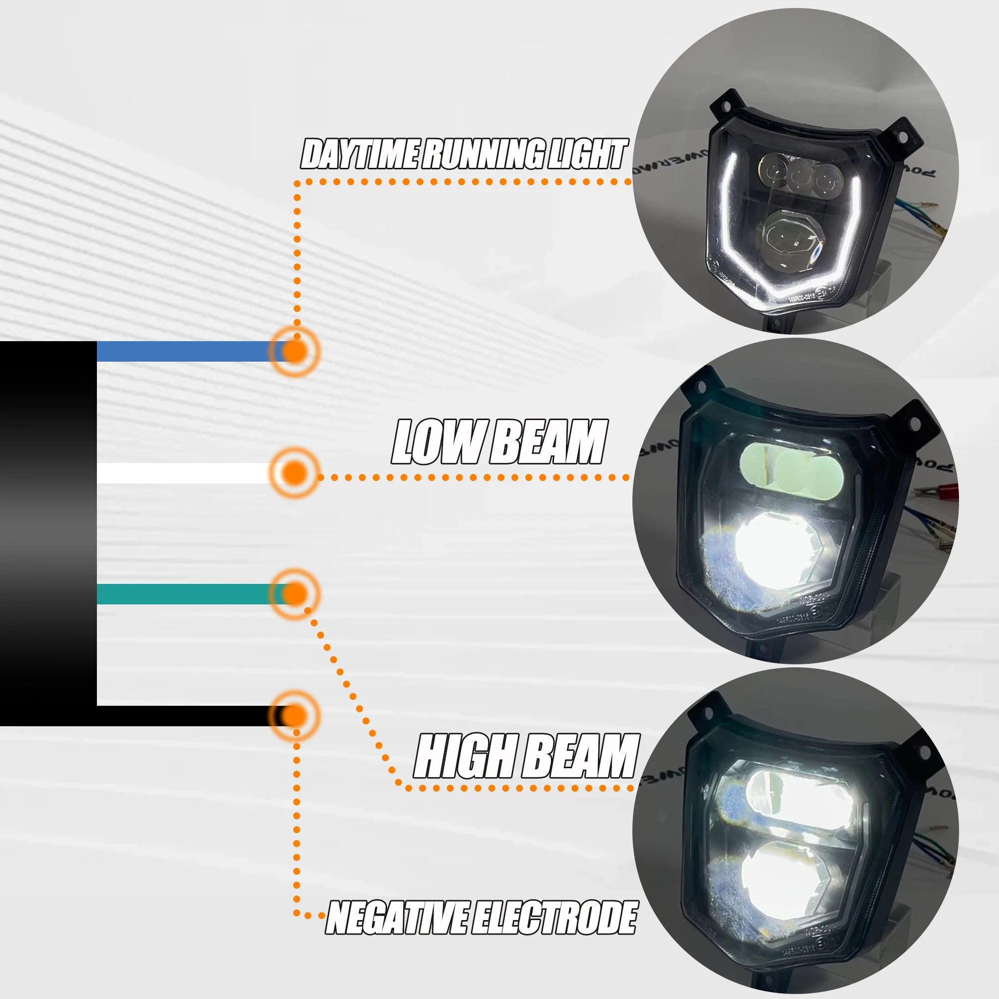 Para ktm honda crf 125 250 450l 450rl cr xr enduro motocross led farol alto baixo feixe cabeça luz drl acessórios da motocicleta