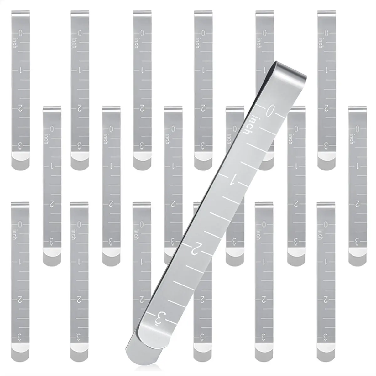 2026 + 20 Pcs Sewing Clips Stainless Steel Hemming Clips Metal Hemming Tool 3 Inches Sewing Clips with Measurements