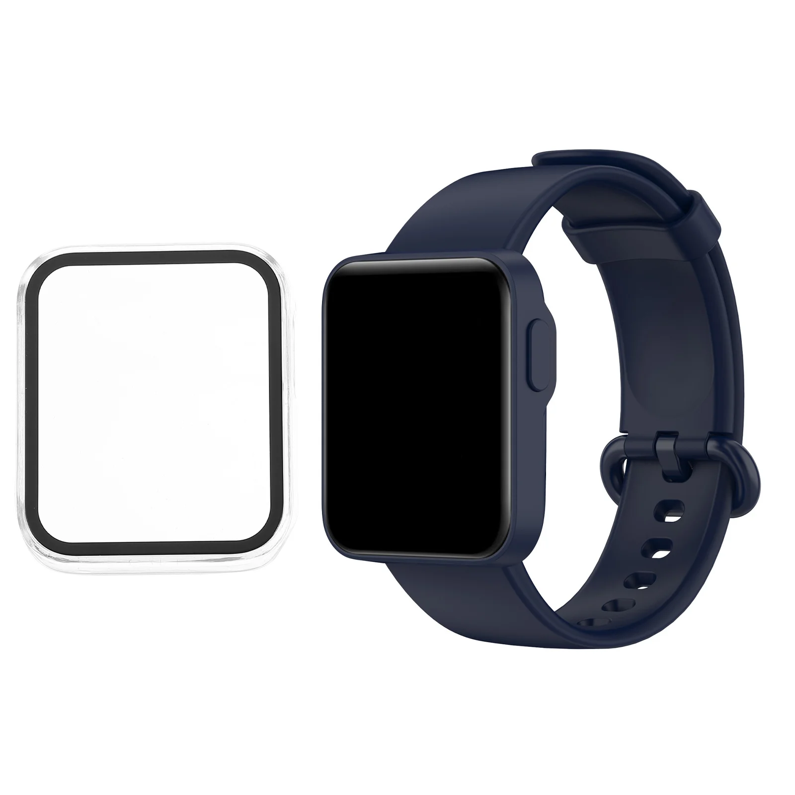 Защитный чехол для часов Встроенная защита экрана Прочное закаленное стекло для ПК Простая установка Полный охват