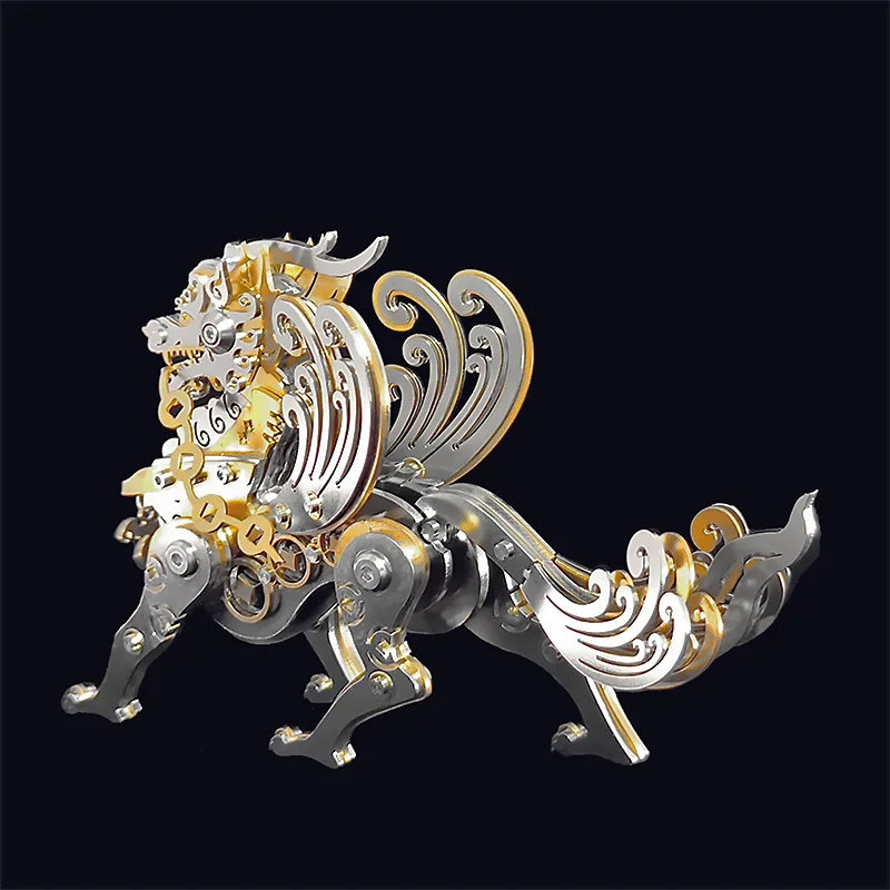 DIY 3D Metal Stainless Steel Puzzle Assembled Model with Ancient Beast Toys  Animal for Children and Adult Gift P497