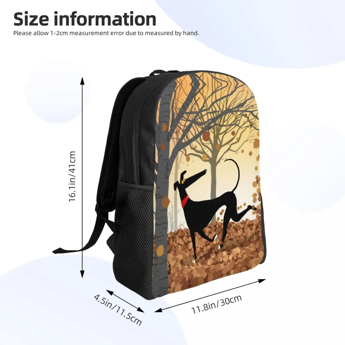 Autumn Hound Backpacks for Women Men Waterproof School College Greyhound Whippet Dog Bag Print Bookbag