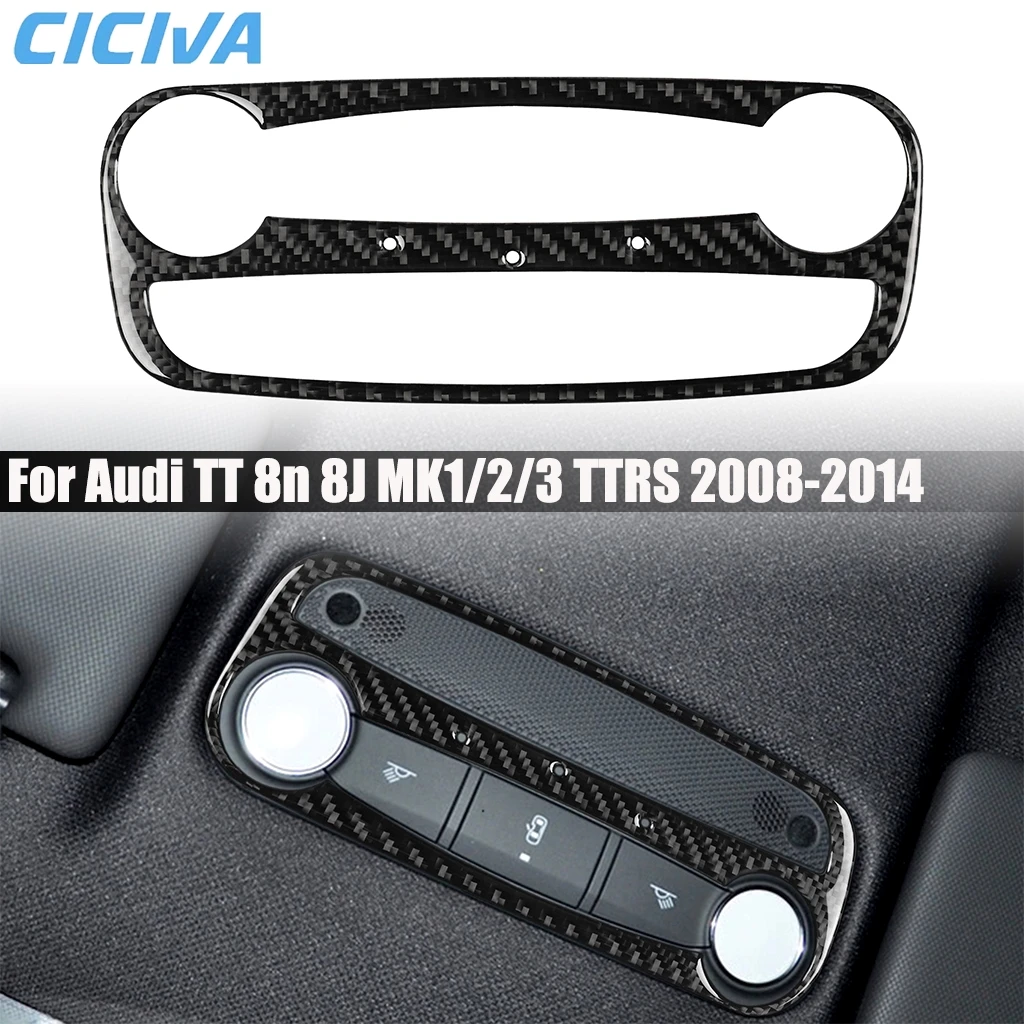 

Carbon Fiber Car Accessories Reading Light Interior Cover Modified Trim Sticker For Audi TT 8N 8J MK1 MK2 MK3 TTRS 2008-2014