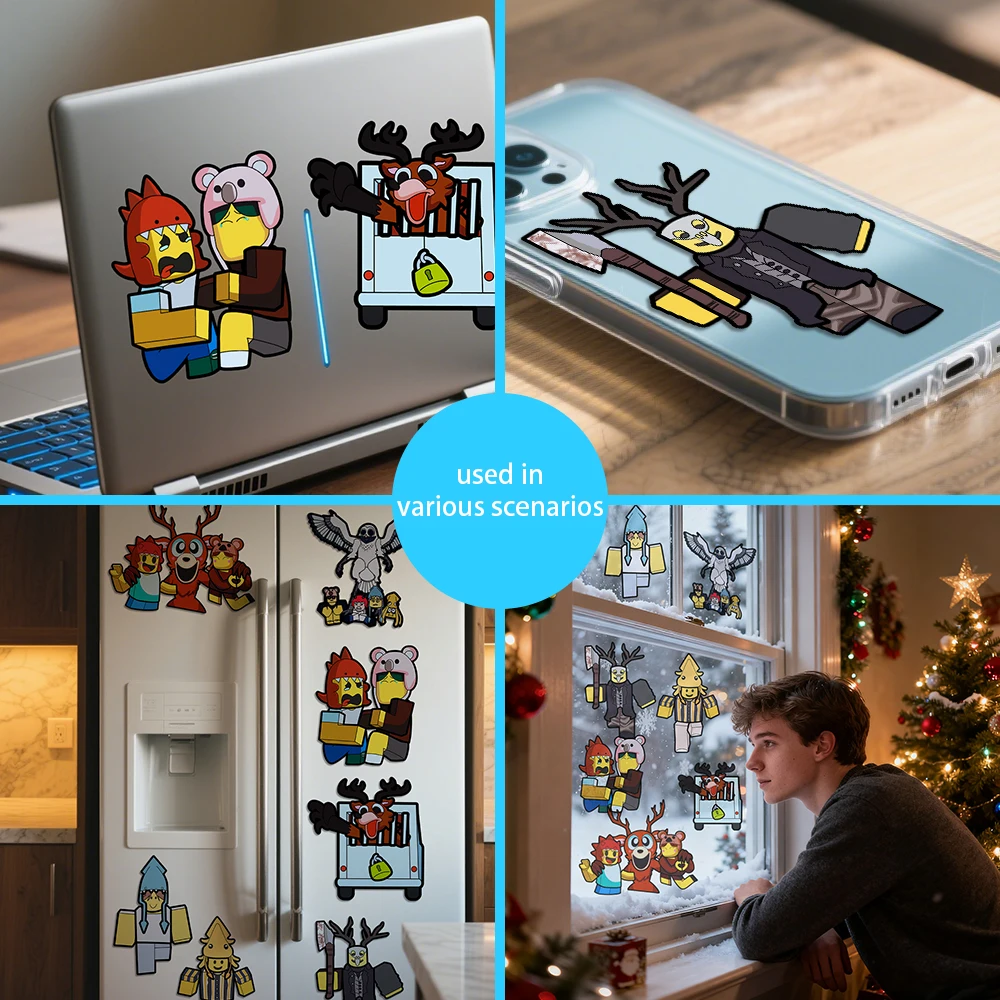 10/30 pièces 99 nuits dans la forêt autocollants faciles à poser faire un visage décalcomanies jeu faire vos propres autocollants dessin animé assembler puzzle enfants