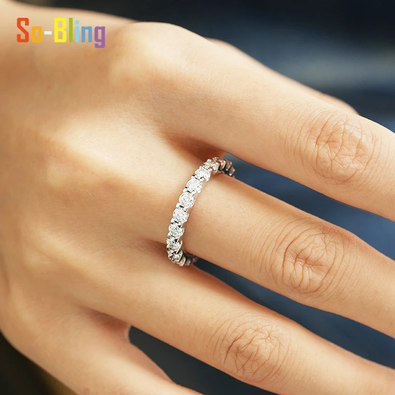 So-Bling 925 خاتم فضة استرليني 2 مللي متر خواتم مويسانيتي مع شهادة Gra للنساء أنيقة غرامة حفلة خطوبة هدية #4