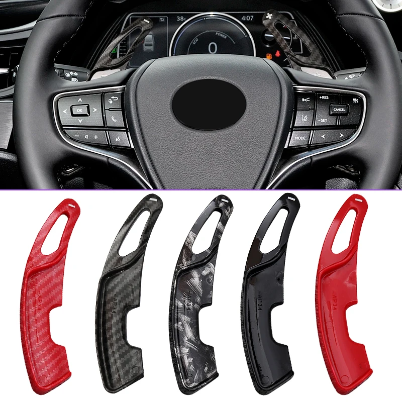 

ABS Car Steering Wheel Paddle Shift For Lexus RX NX UX LX RZ LM LS ES 2019-2024 DSG Shifter Paddle Carbon Fiber Pattern Interior