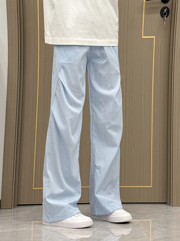 

Мужские летние брюки из ледяного шелка: быстросохнущие, тонкие, охлаждающие, в стиле парашютиста, повседневные, свободные, прямого кроя, для активного отдыха