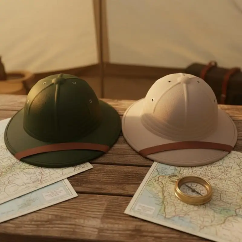 Modischer Vietnamkrieg-Hut für Damen und Herren, Britischer Strohhelm, Sommer-Boater, Bucket-Sonnenhut, Unisex Dschungel-Bergarbeiterkappe – Detail 6