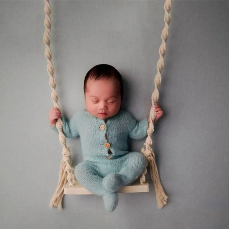 

M76C Baby Photography Props Background Furniture Wooden Swing Photo Props Newborn Photostudio DIY Backdrop Posing Props