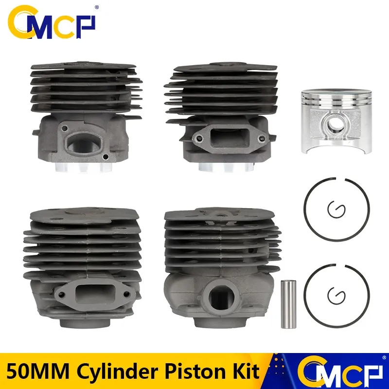 CMCP 50mm Cylinder Piston Kit Round / Square for Husqvarna 365 372 Bearing Gasket Chainsaw Engine Motor Parts Garden Power Tool