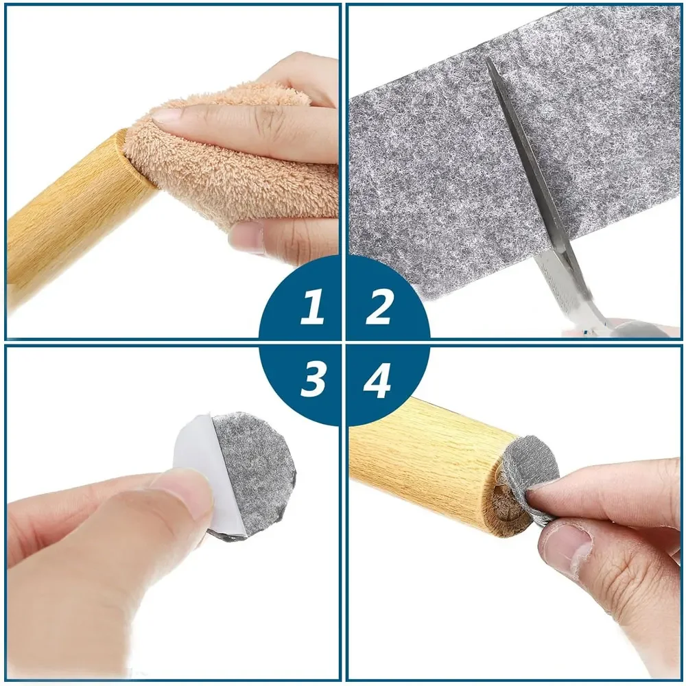 1Pc Felt Table Chair Leg Protection Self-adhesive Thickening Foot Pad Cover Shock Absorber Mute Mat Protective Sofa Floor Pad image 6