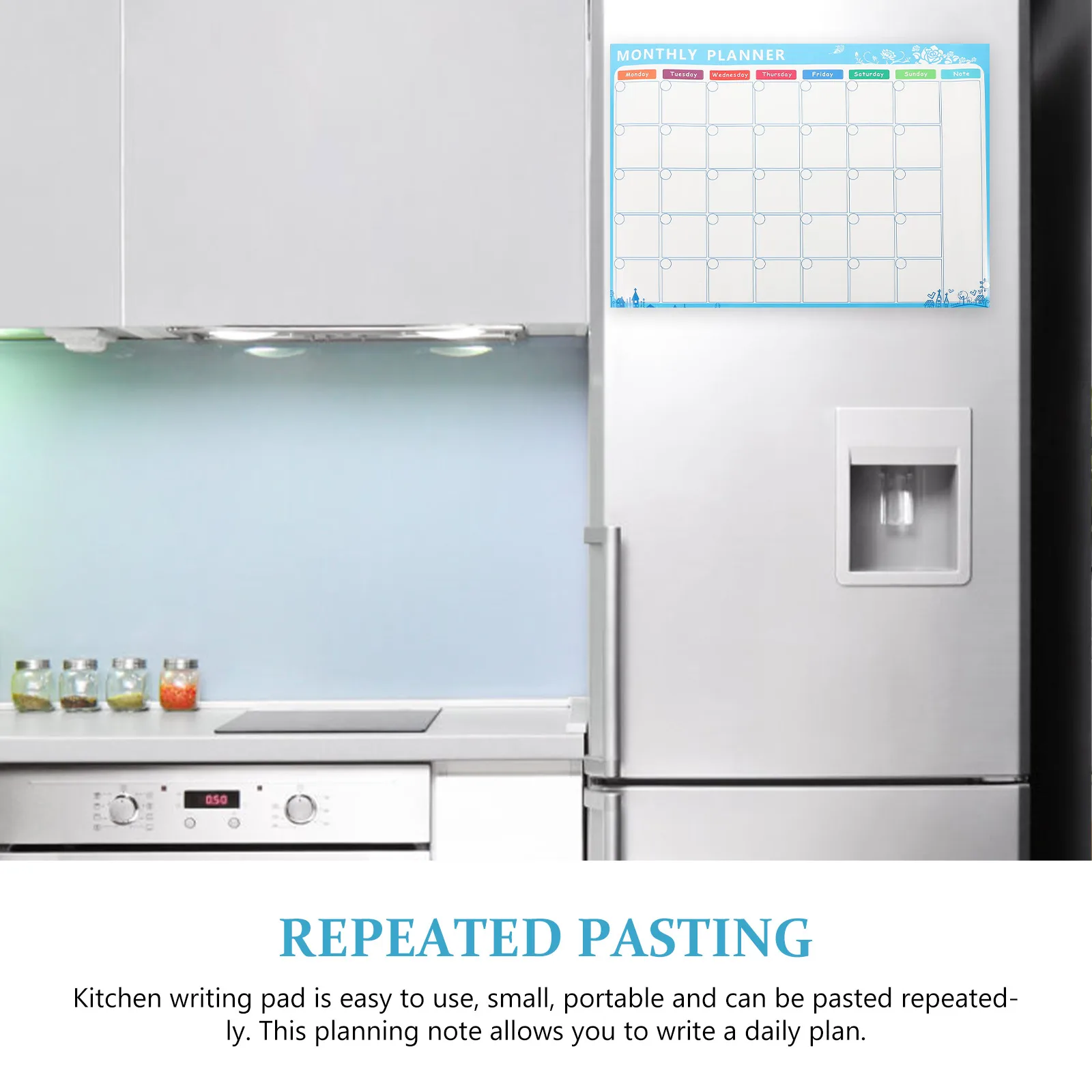 

Refrigerator Reminder Blue A3 Magnetic Planner Monthly Weekly Fridge Calendar Dry Erase Board Memo Reminders Kitchen Whiteboard