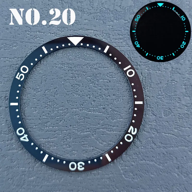 38mm flat ceramic insert inner diameter 31.5mm Pearl bezel Fit SKX 013 NH35 NH36 case Parts Men's watch case bezel insert ring