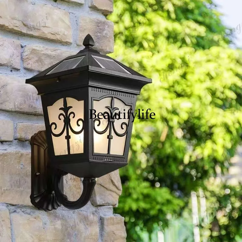 Solar wall lamp Outdoor square European courtyard Home garden Terrace Outdoor wall lamp