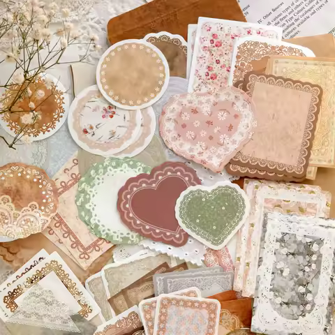 100Pcs/Pack Vintage Notes Material Writable Paper Perfect for Journal DIY Scrapbooking Supplies Stationery