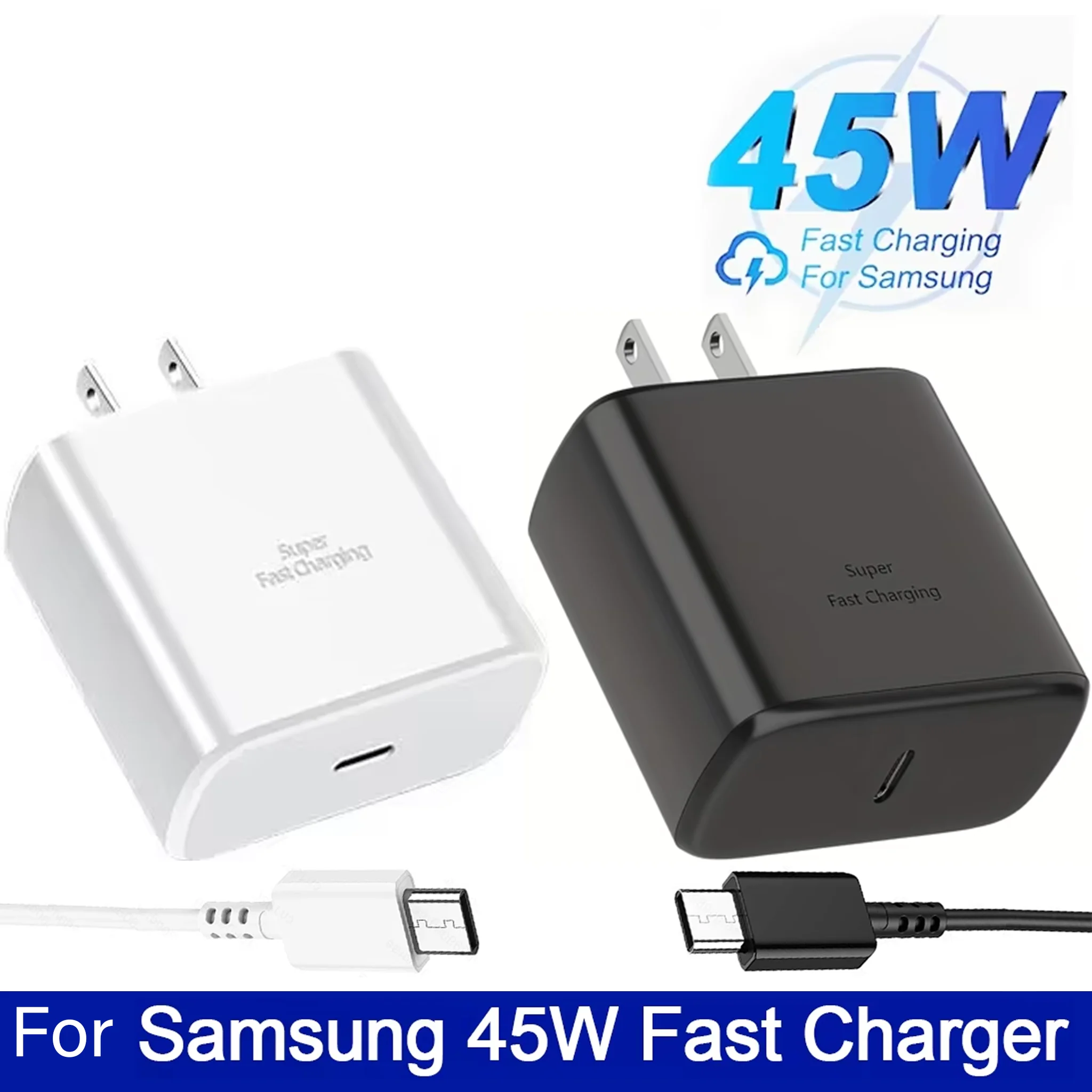 For Samsung 45w Super Fast Charger PD Adapter EU US Type C Cargador For Galaxy S26 S25 FE S24 Ultra S23 Plus A55 A56 M55 S11 S10
