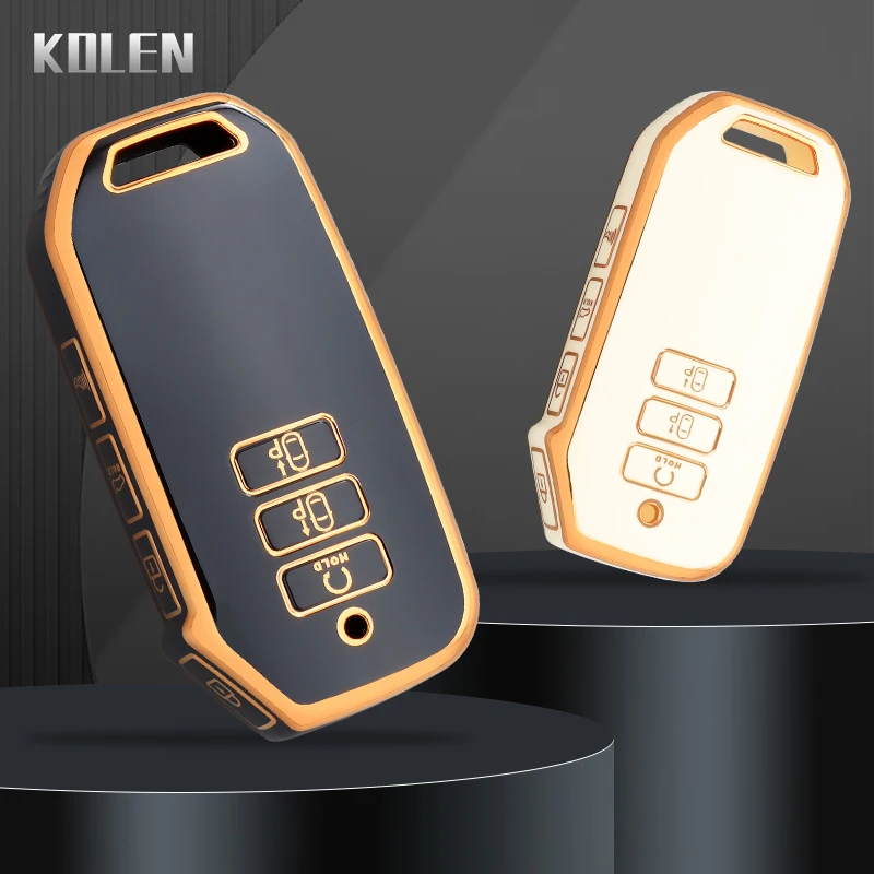 7 tasten Neue TPU Auto Fernbedienung Schlüssel Fall Abdeckung Shell Für KIA Sorento MQ4 2021 2020 Goldene Rand Geschützt halter Fob Tasche Zubehör