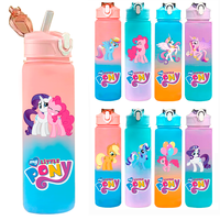 750ML My Little Pony Cartoon Large Capacity Water Cup Kids Outdoor Sports Water Cup Portable Gradient Plastic Water Bottle