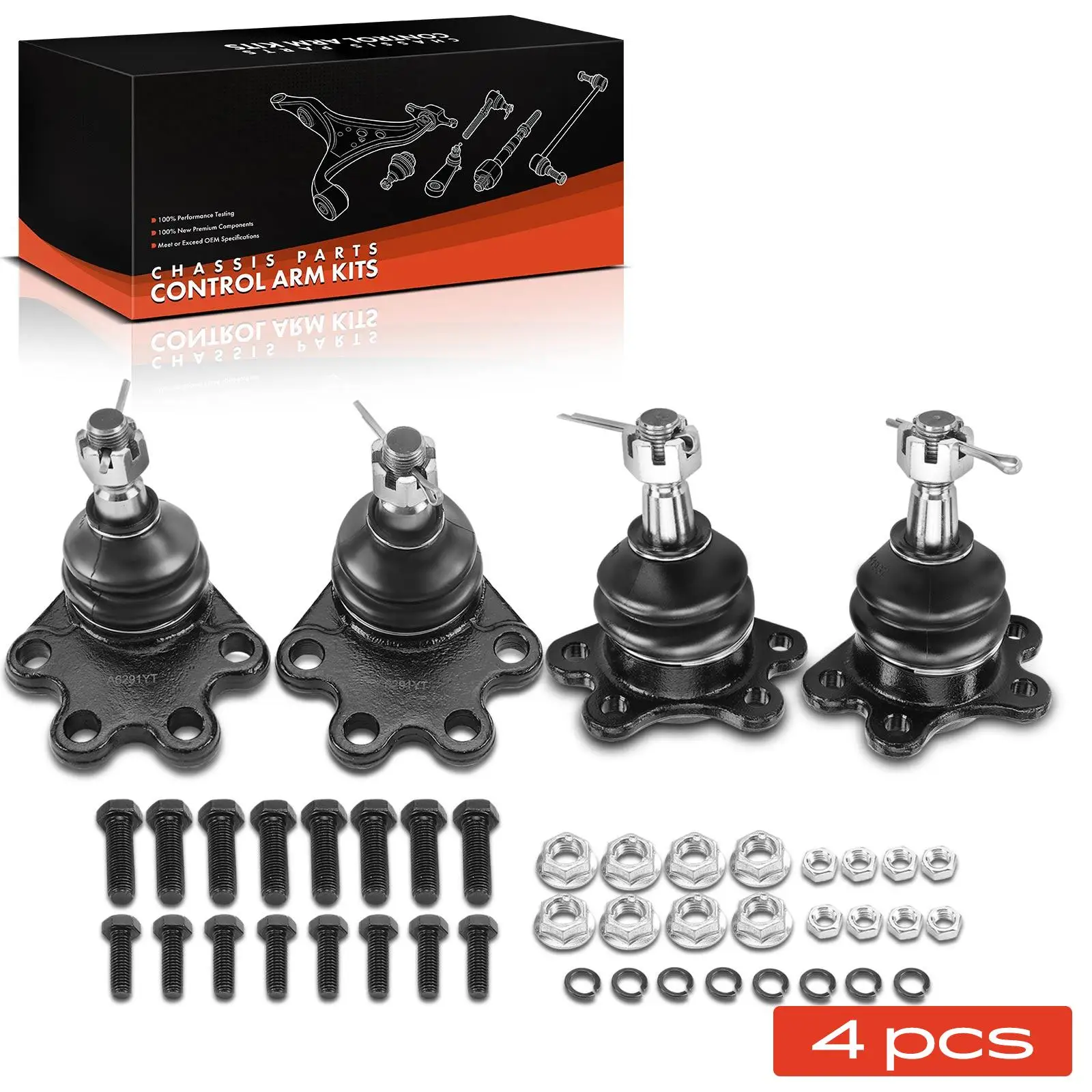 Frankberg 4-delige draagarmset vooras onder voor Cadillac Escalade Chevrolet Astro Bus Box C1500 Extended Cab 15634386