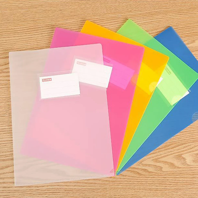 Carpeta de archivos A4 Simple de Color sólido, soporte de papel de una sola capa en forma de L de gran capacidad, organizador de almacenamiento de datos para la escuela y la oficina