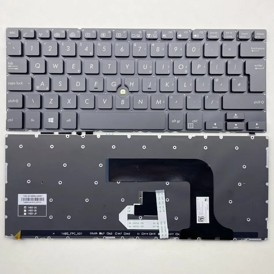 UK Backlit Laptop Keyboard For ASUS PRO ADVANCED BU201 BU201LA BU202 Series With Pointing Stick UK Layout