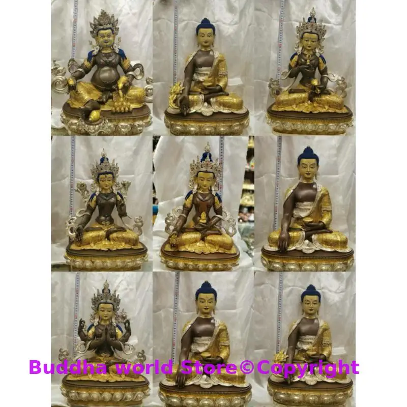 Wholesale 5A Good temple Buddha statue Shakyamuni Guanyin tara Vajrasattva ksitigarbha Jambhala Medicine Buddha 44cm large