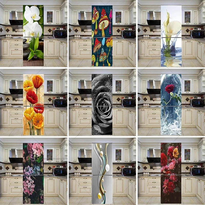 

Refrigerator Door Sticker PVC Vinyl Waterproof Self-adhesive Mural Supports Customized Refrigerator Door Stickers