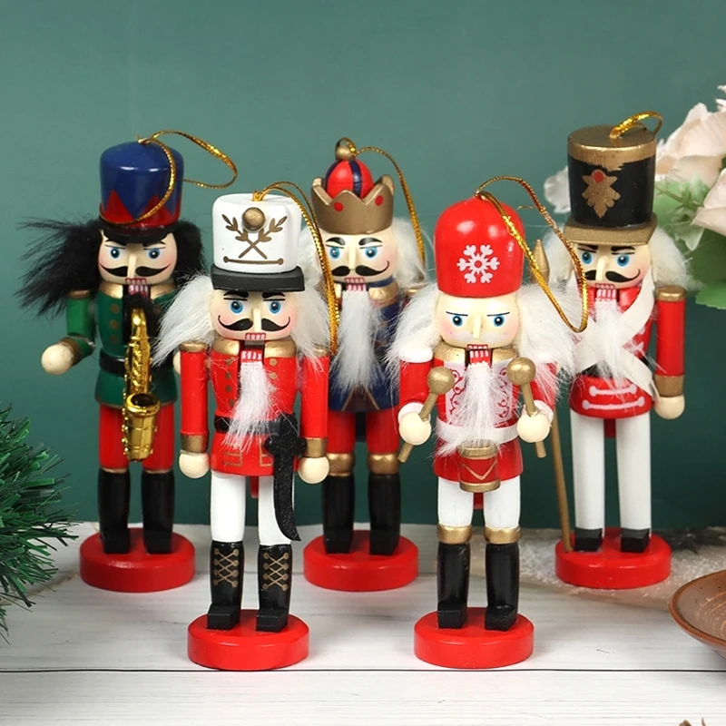 1Pc Christmas Doll Soldier 12CM Nutcracker Puppet Soldier Ornaments Doll Christmas Tree Pendant Home Decor New Year Gift