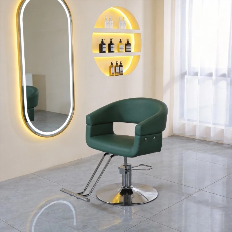 Barber Shop , -Specific Hairdressing , Stainless Steel Trendy Hair Salon Chair, Adjustable Height, Simple Design