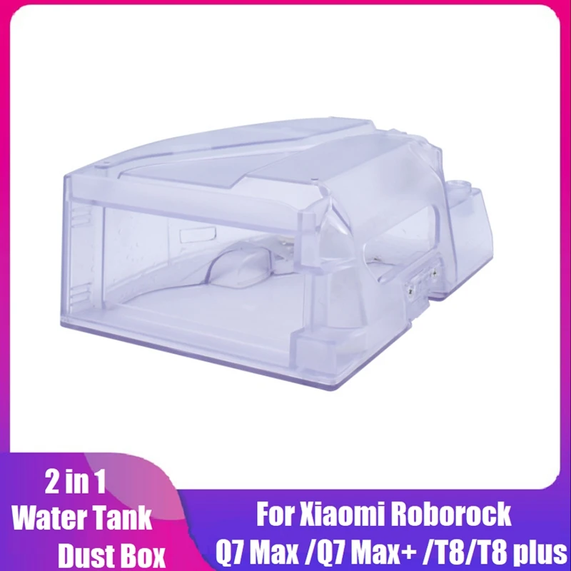 2 In 1 Water Tank For Xiaomi Roborock Q7 Max Q7 Max+ T8/T8 Plus Vacuum Cleaner Dustbin Box Water Tank Dust Box