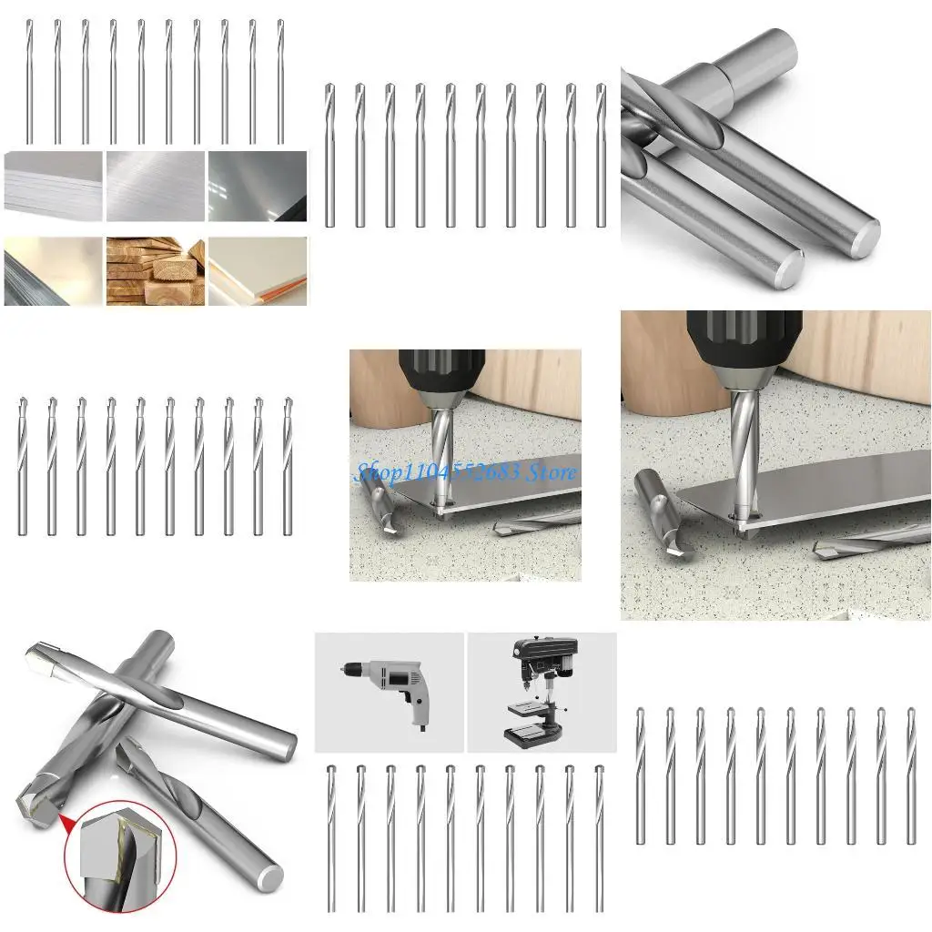 

Y6GD 10Pcs Round Shank Drill Bit Twist Jobber Length Drill Bit Round Shank for Hardened Metal Iron Plastic and Metal