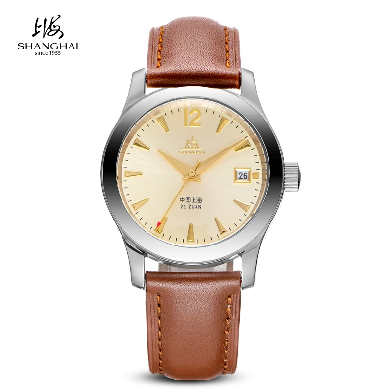 SHANGHAI Watch A623 Re Edition Mechanical Wristwatch Pioneer Series Sapphire Men's Automatic Watches 38mm Vintage Watches S5099