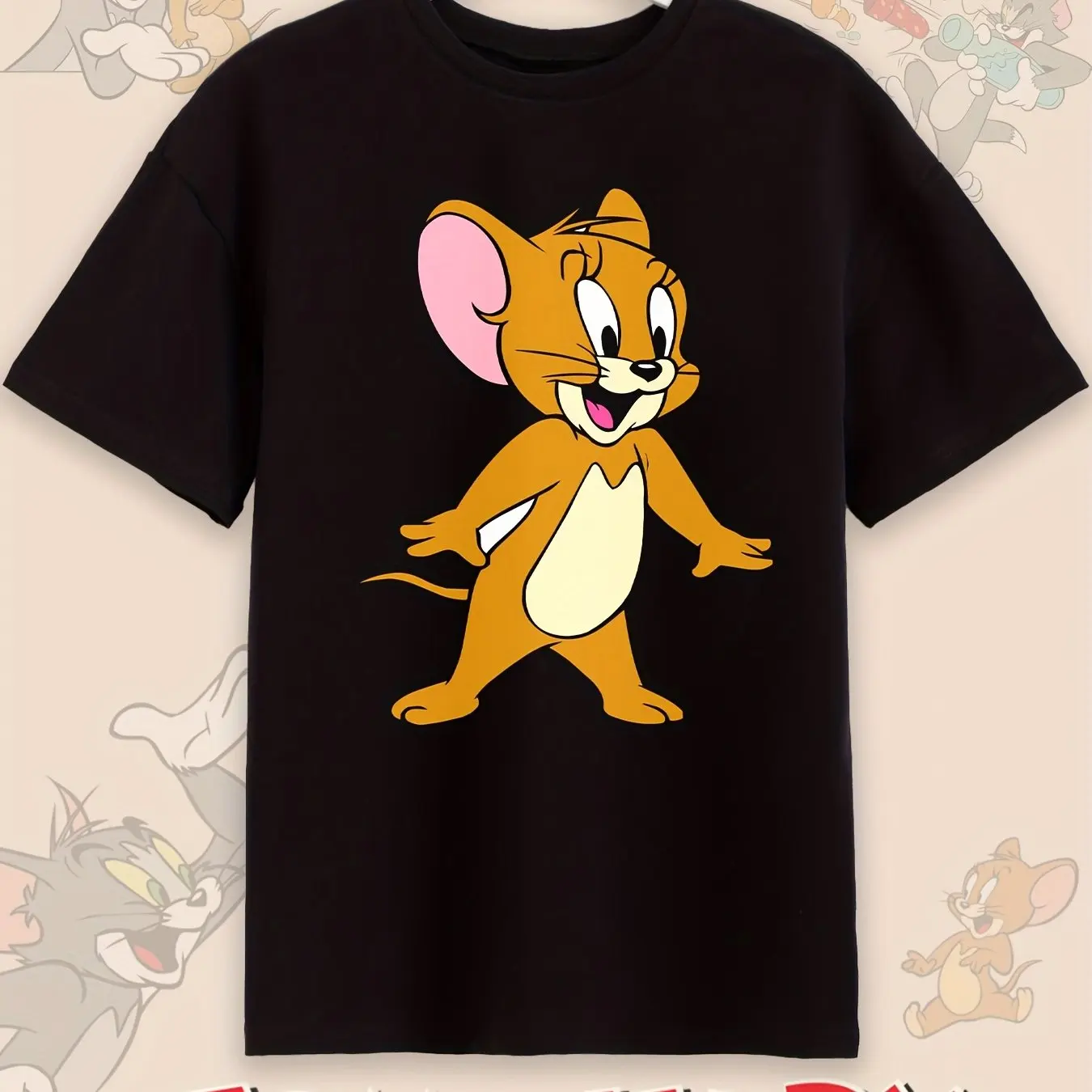 

Tom and Jerry Graphic Printing Summer Autumn Winter Cotton Men's and Women's T-shirts Short Sleeves Luxury Outdoor Sports Brand