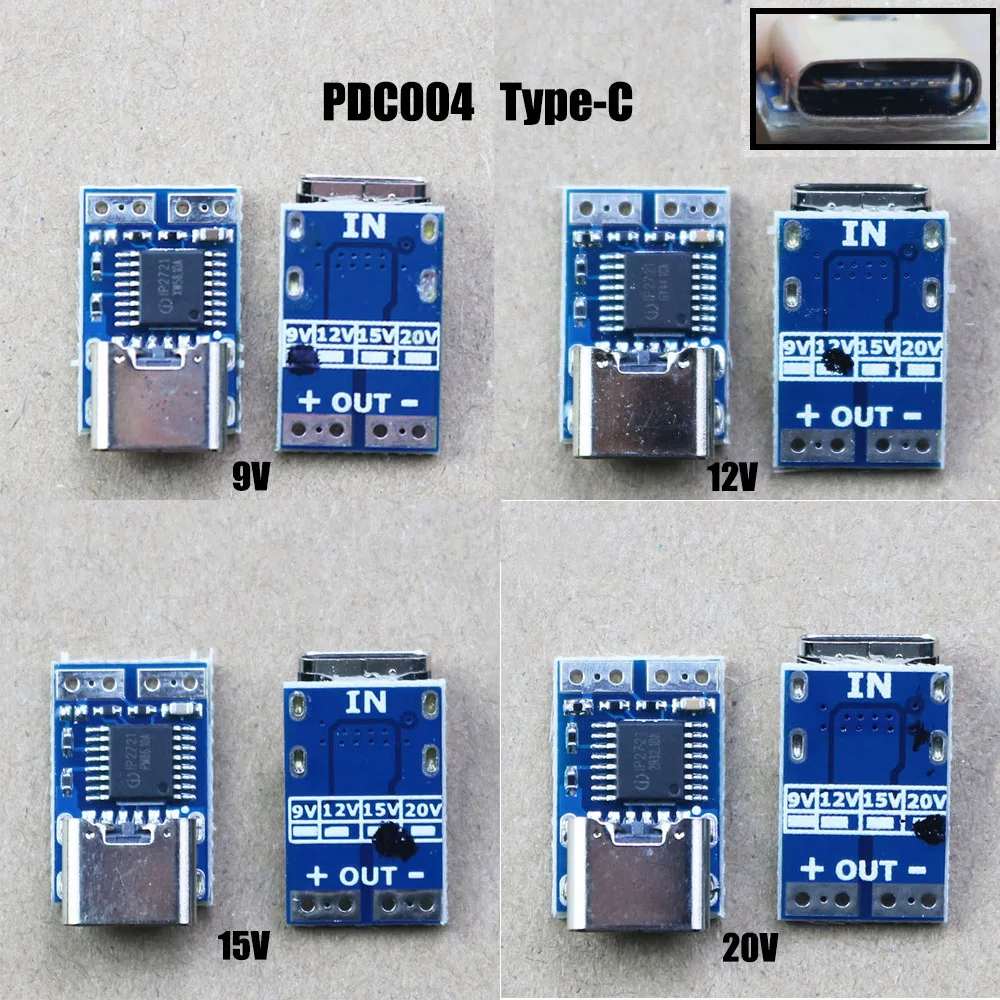 1pcs Type-C PD Decoy Module PD23.0 TO DC DC Trigger Extension Cable QC4 Charger 9V 12V 15V 20V PDC004-PD WP-879