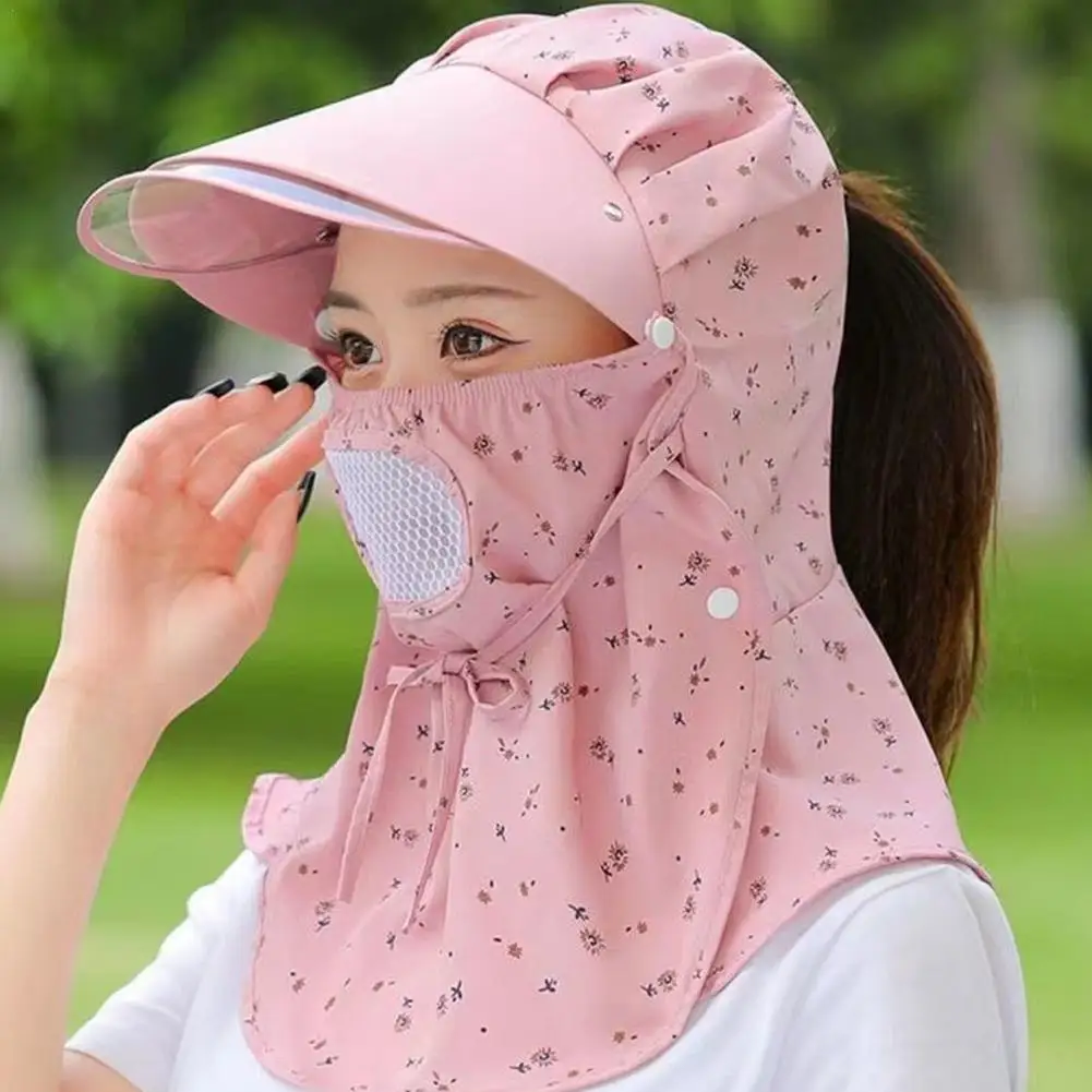 Women Summer Sun Hats Women Face Neck Cover Sunscreen Breathable Fisherman Hat UV Cap Sun Mask Cap Outdoor