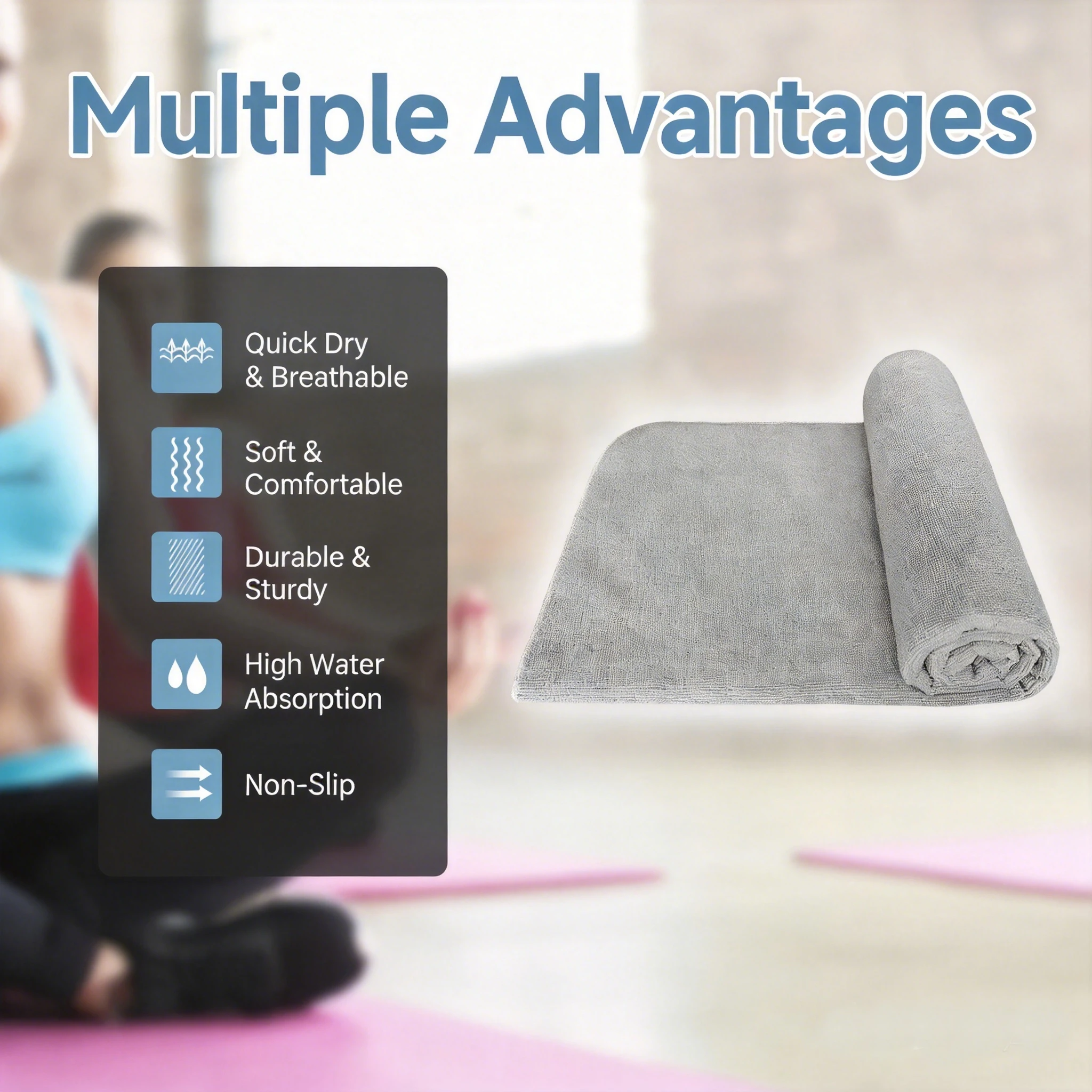 Specialized Yoga Towel, With Looped Fabric, Quick To Absorb Water, Soft And Lightweight