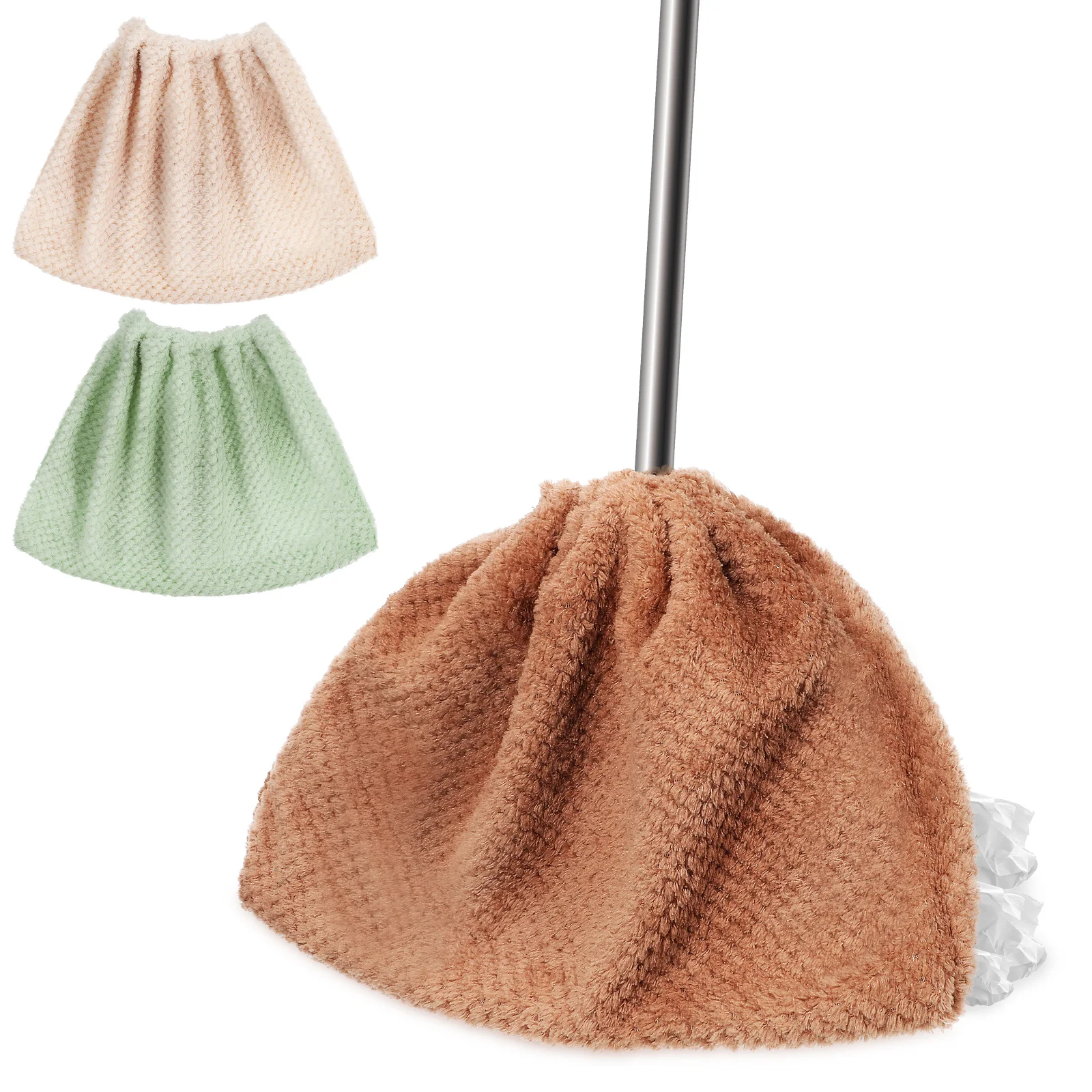 

3 Pcs Multifunctional Lazy Broom Cloth Cover Brooms Cleaning Home Coral Fleece Wet Mopping Cloths Household