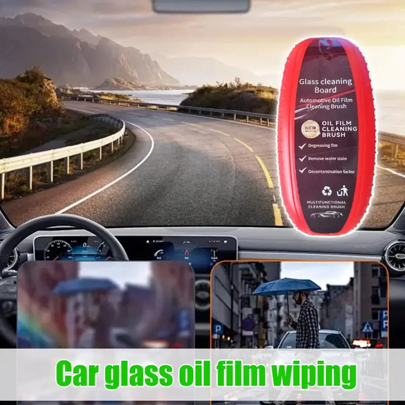 Automotive Oil Film Cleaning Brush 120ml Windshield Window Glass Film Cleaner Brush Hydrophobic Reusable Rain And Fog Proof