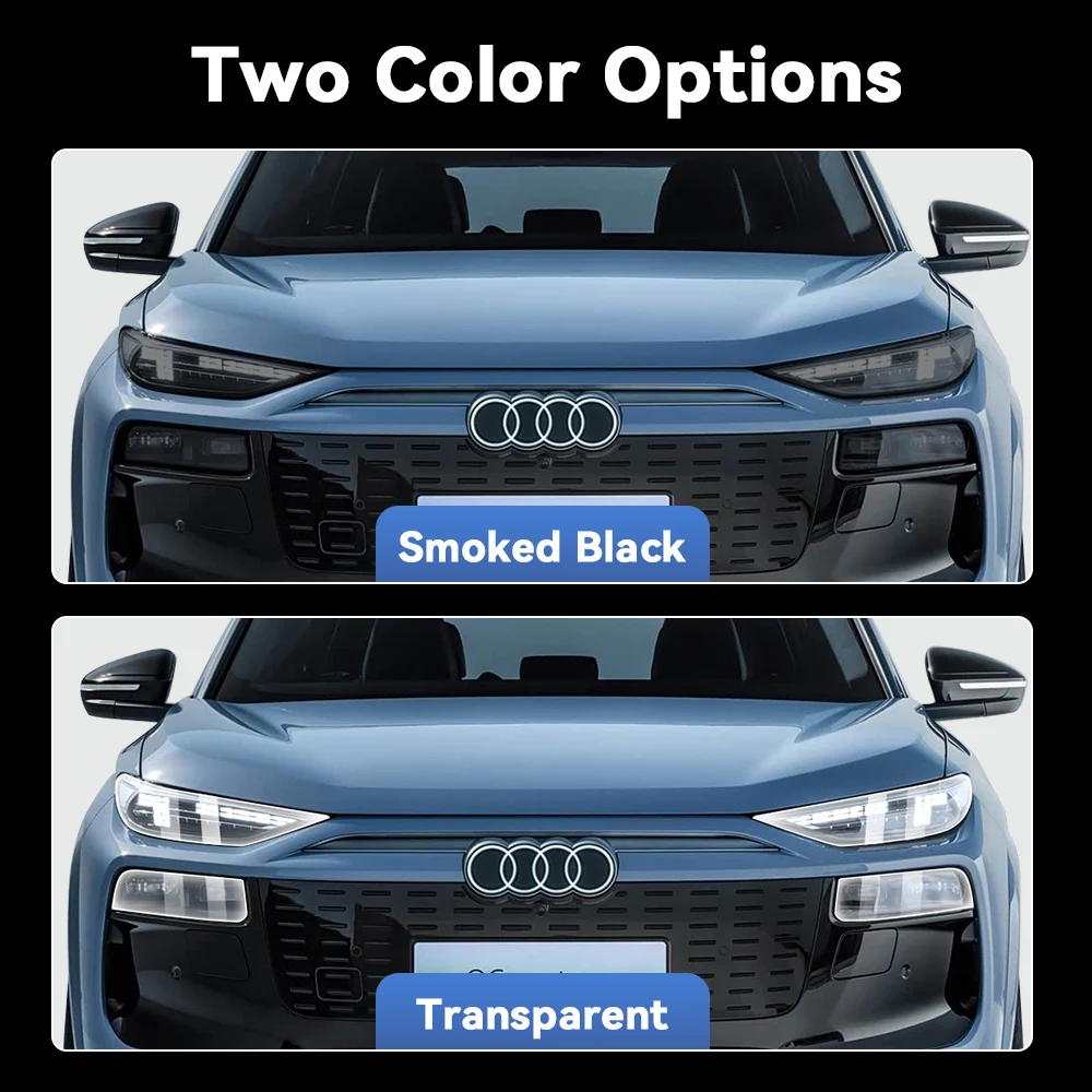 For AUDI Q6 E-tron 2025-2027 TPU Headlight Anti-Scratch Smoke Black Transparent Modification Color Changing Protective Film