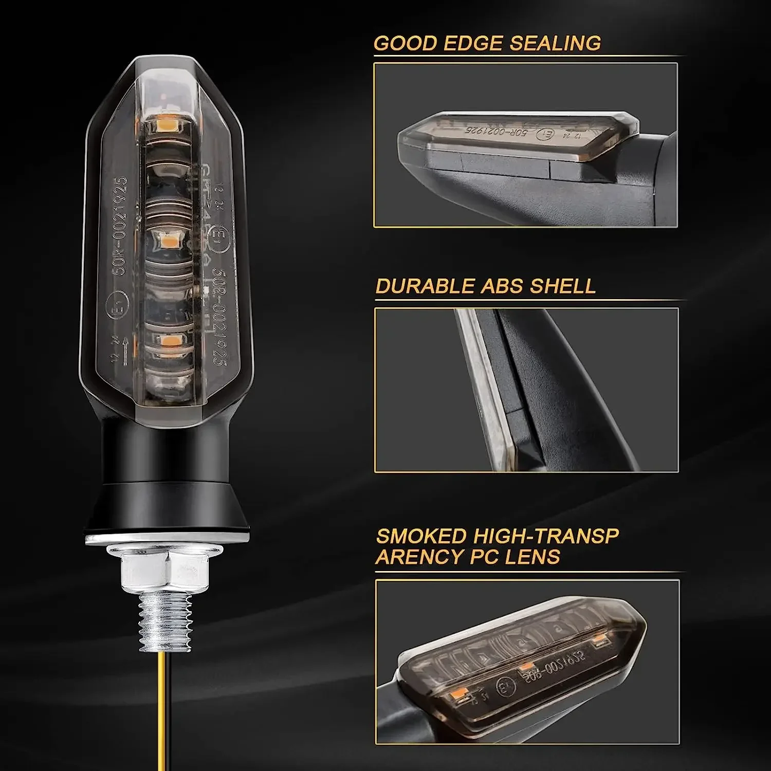 8mm Mini Motorcycle LED Turn Signal Lights Amber Flashing Light Blinker Turn Signal Lamp 12V Moto Indicator Lamp Accessories image 5
