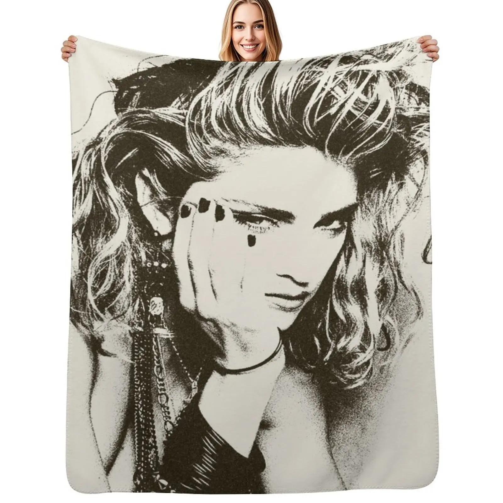 Madonna Vintage Throw Blanket All Season Lightweight Soft Blanket for Bed
