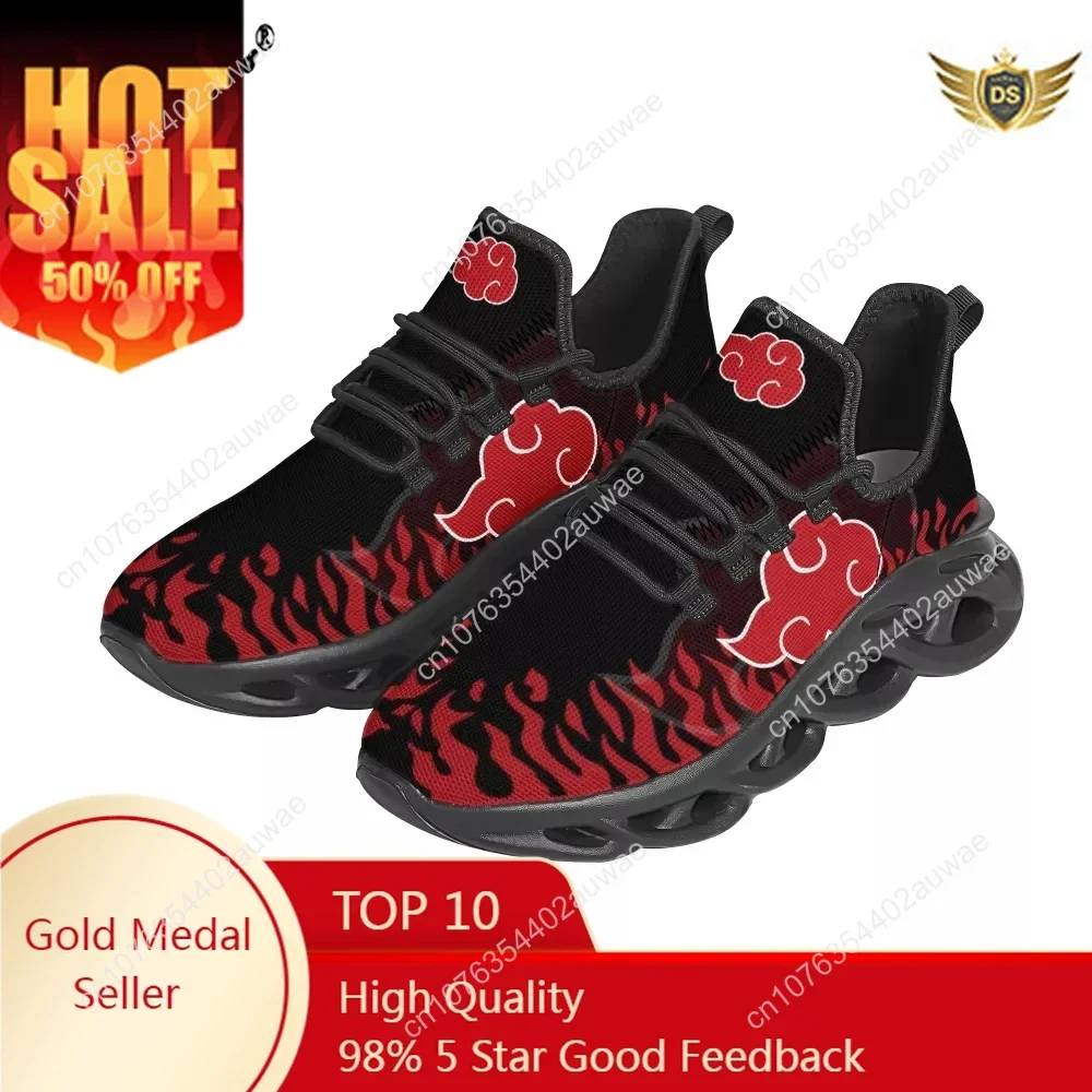 

Anime Akatsuki Prints Fashion Men's Lightweigt Sneakers Casual Flats Summer Lacing Outdoor Gym Running Shoes 2021