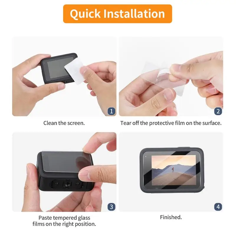 Action Camera Tempered Glass Lens Protector Protective Lens Replacement For Camera Waterproof UV Protective Glass Cover