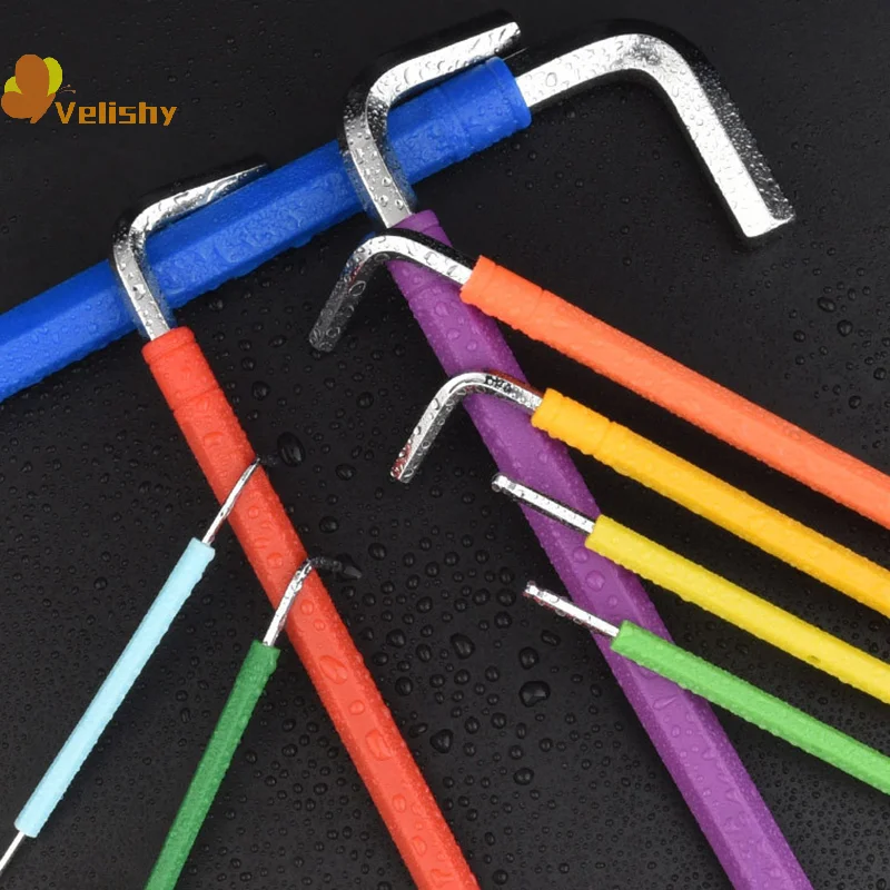 ألين مفتاح مجموعة L وجع عدة ل ألين المسمار 9 قطعة الذراع الطويلة عرافة مفتاح مجموعة 1.5 مللي متر إلى 10 مللي متر مسدس المفك أدوات يدوية لإصلاح الدراجة #6