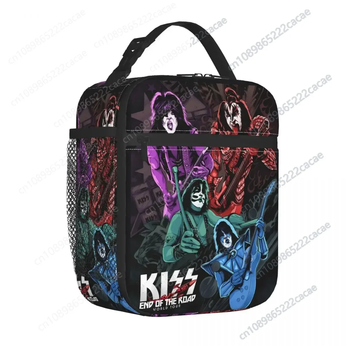 

Lunch Bag Kiss Band Funny Portable Lunch Box For Unisex Rock Music Office Cooler Bag Retro Waterproof Tote Food Bags