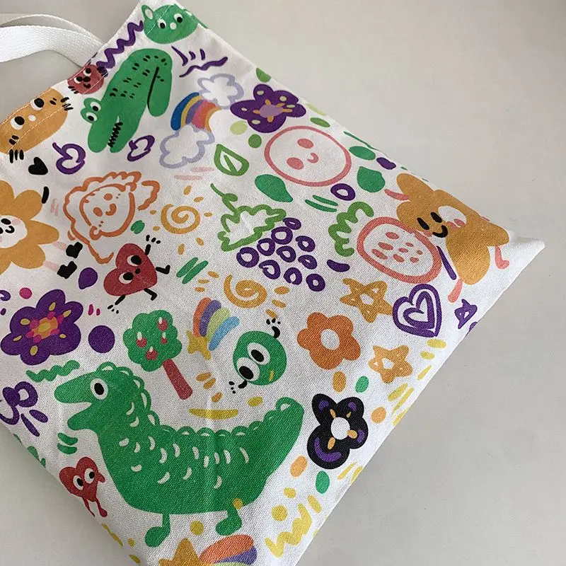 Bolsa de lona de gran capacidad para estudiantes, bolso de hombro con estampado de personalidad a la moda, monederos y bolsos que combinan con todo