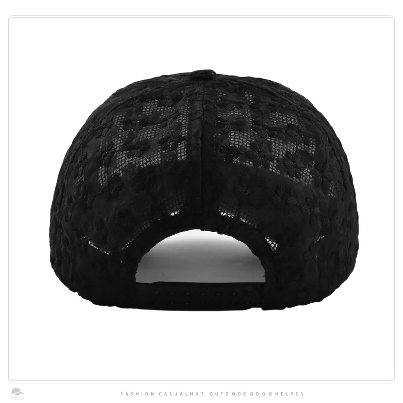 Cappello femminile copertura estiva viso protezione solare cappelli da sole pizzo moda berretto da Baseball Casual Hollow Flower Duck Tongue Caps