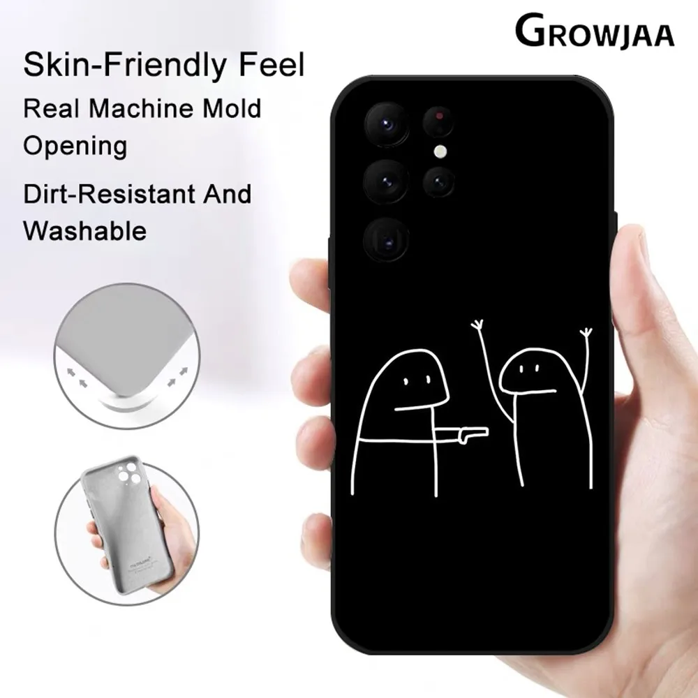 

Funny Middle Finger Cute Man Phone Case for Samsung Galaxy S24 Ultra S22 S23 Ultra S21 S20 5G Protective Silicone TPU Funda