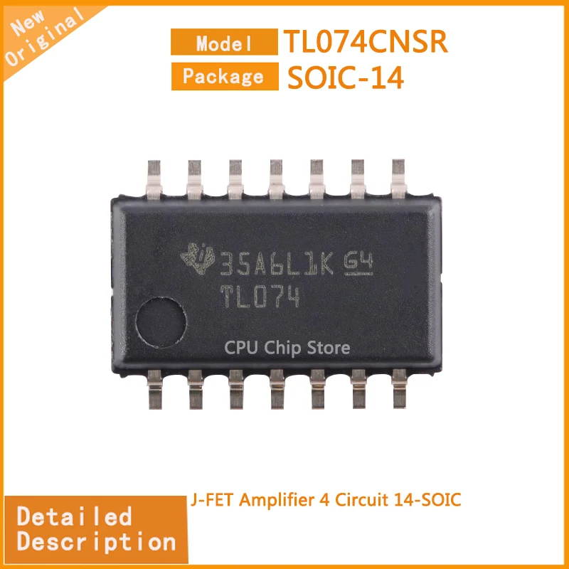 10Pcs/Lot   New Original  TL074CNSR  TL074  J-FET Amplifier 4 Circuit 14-SOIC