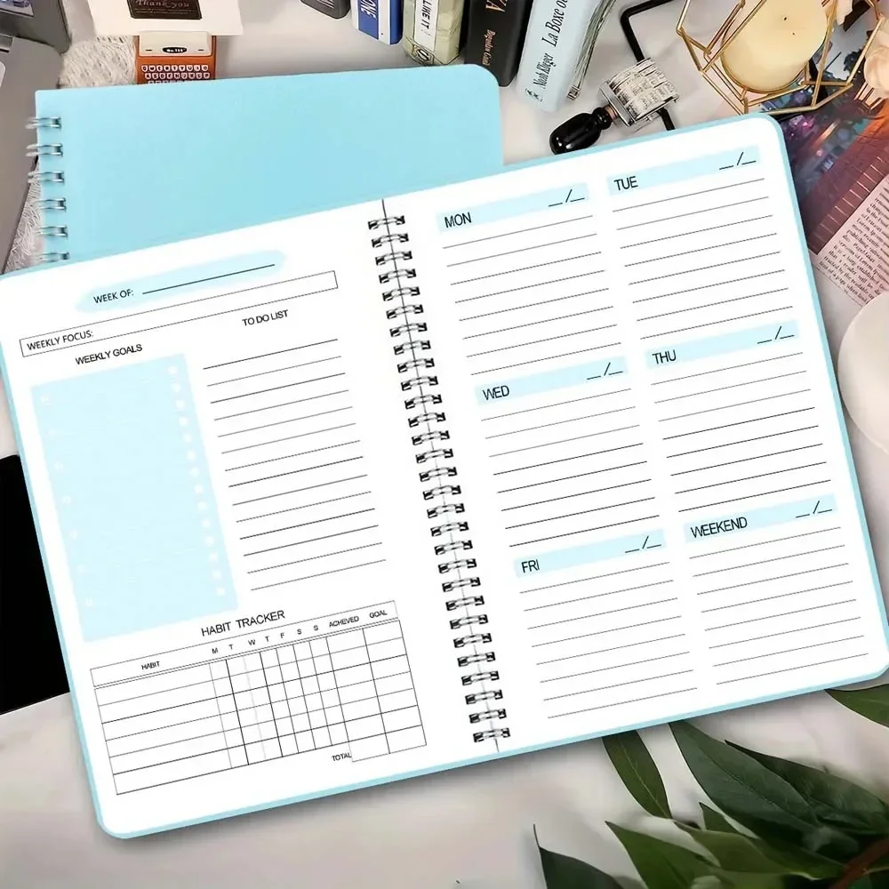 A5 Weekly Planner Coil Daily Planner Simple Stylish Portable Notebook for Study School Office Note-taking Budget Monthly Planner - view 6