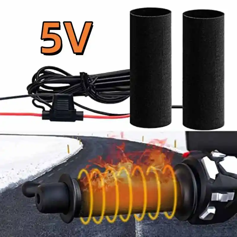 3 Gear Warmer Electric Heated Grip Cover Anti Vibration Anti Slip Fast Heating Kits 10 W Motorcycle Heated Handgrips 5V 2A USB